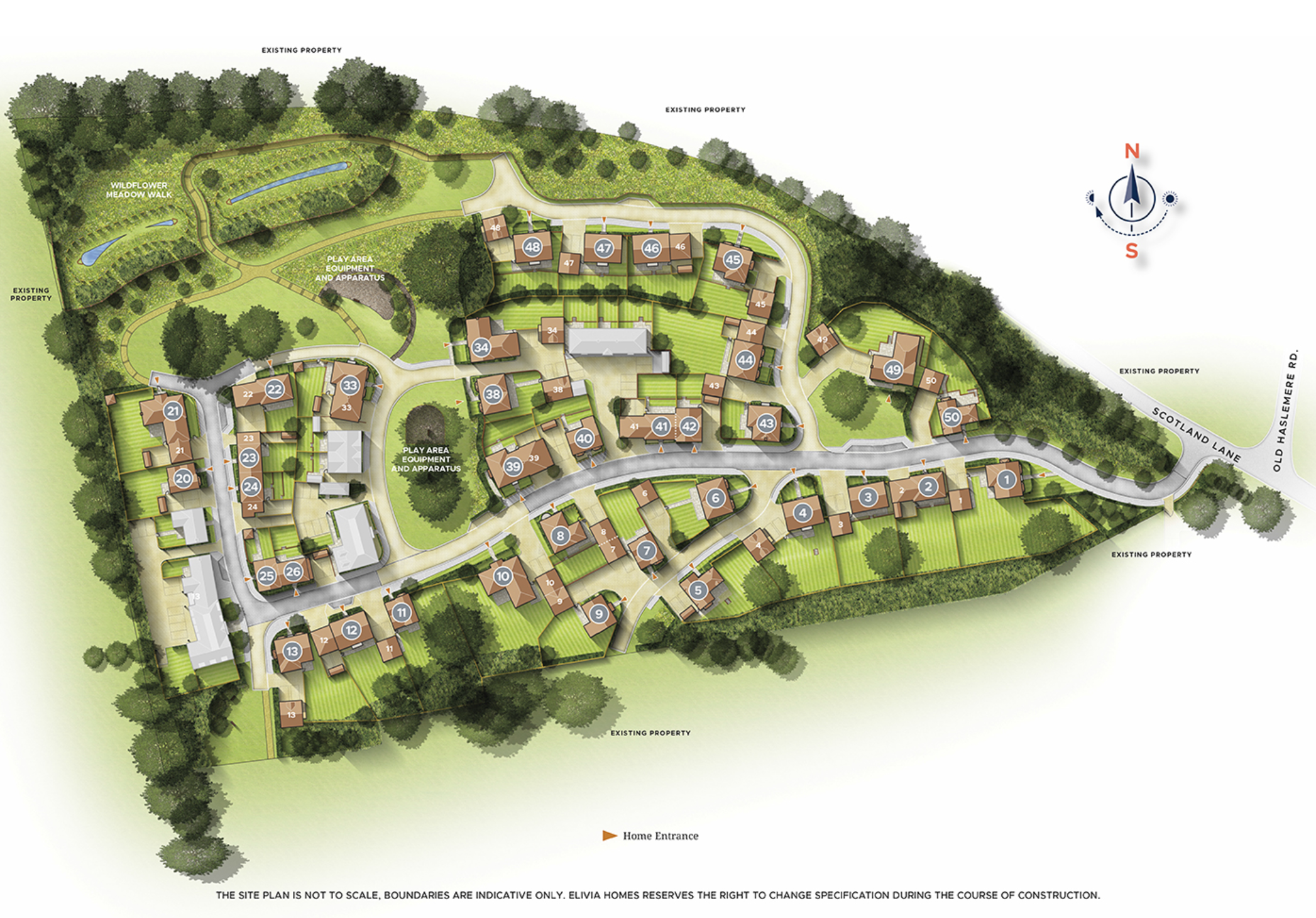 Site plan of an Elivia Homes housing development